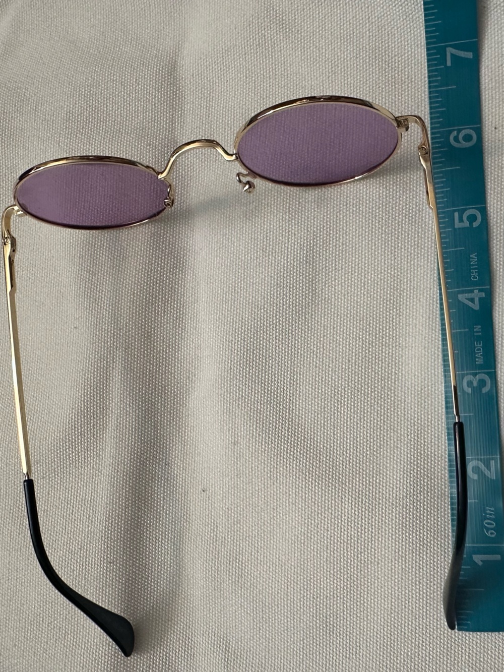 Purple and Gold Round Polarized Sunglasses - Picture 5 of 7